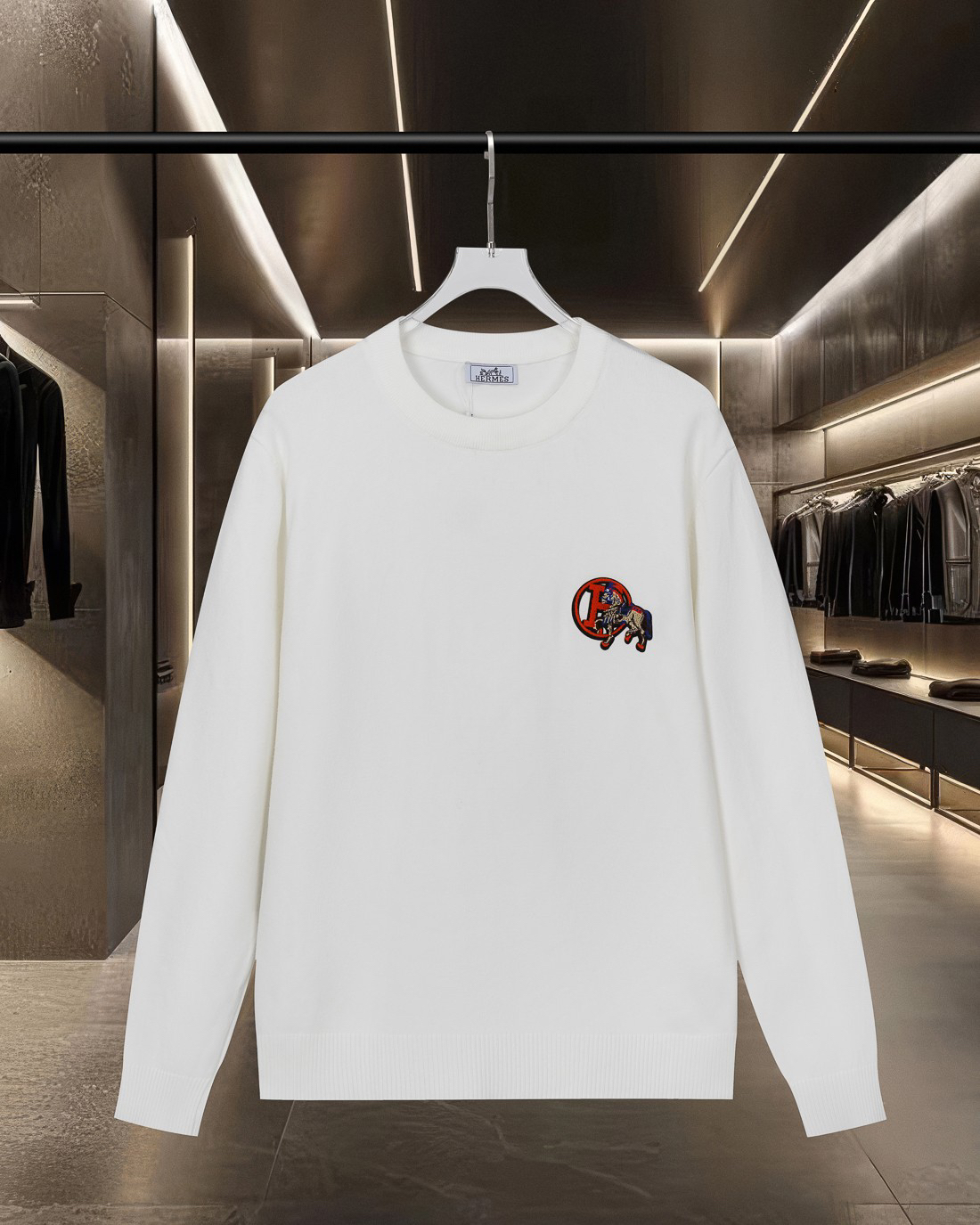 エルメス「Hermès」エンブレム ロゴ ロングスリーブ ニット