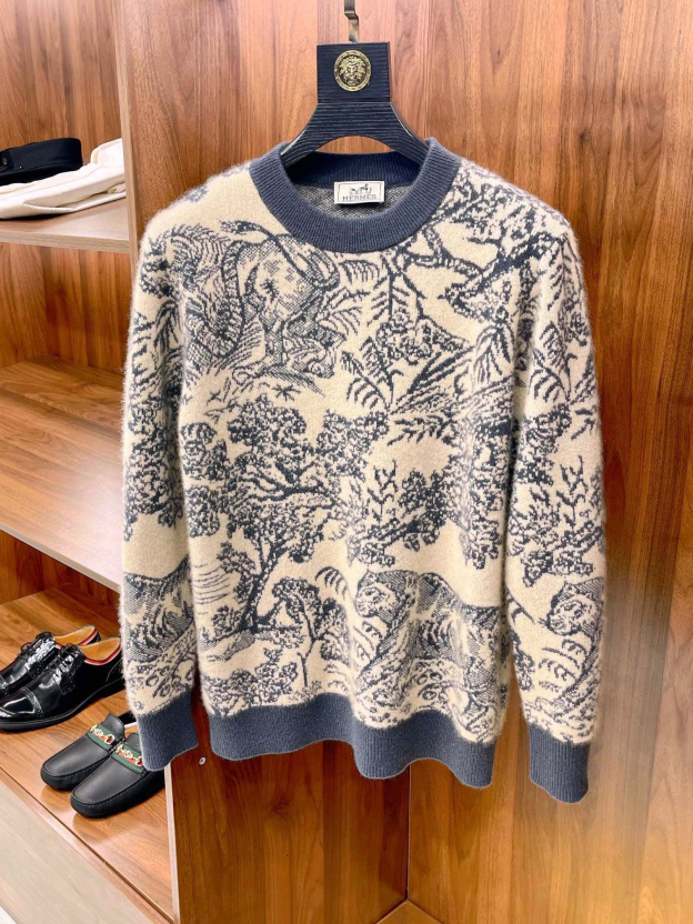 エルメス「Hermès」フォレスト アニマル ジャカード カシミア セーター