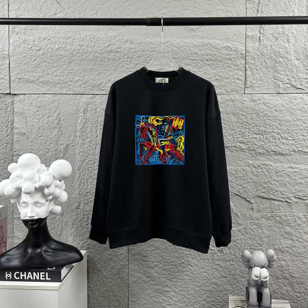 エルメス「Hermès」グラフィティ ホース プルオーバー スウェットシャツ