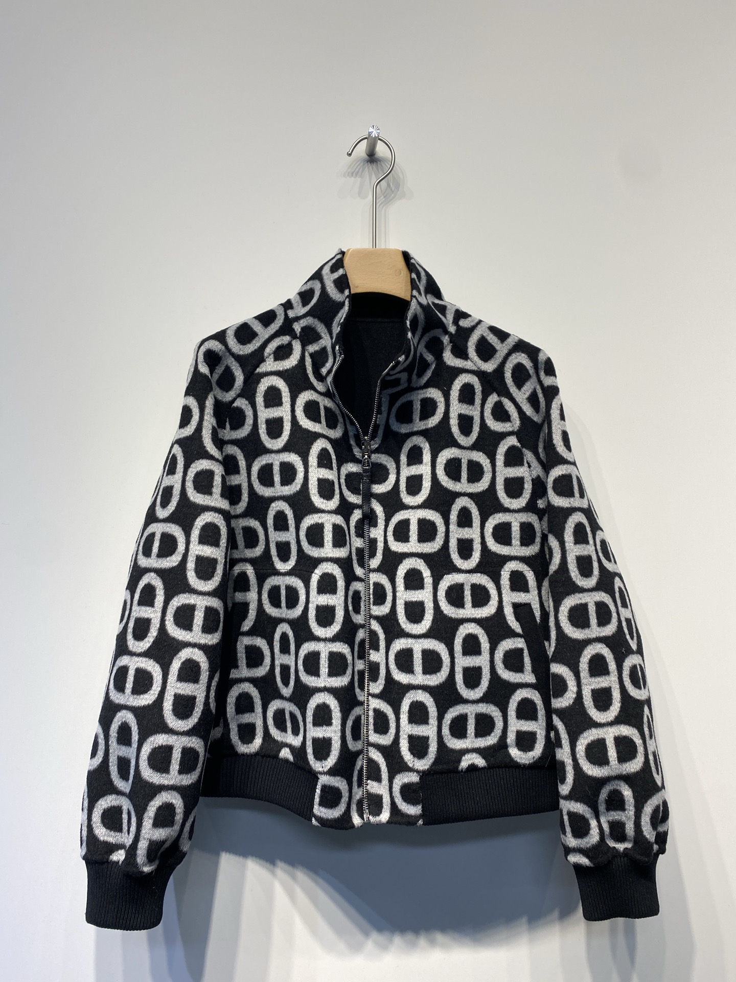 エルメス「Hermès」ダブルフェイス ジャカード ウール コート