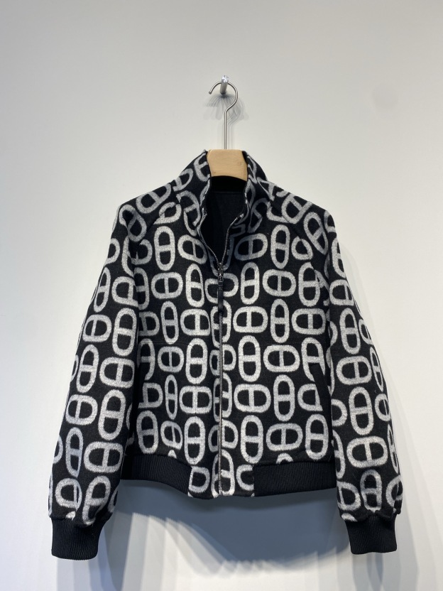 エルメス「Hermès」ダブルフェイス ジャカード ウール コート