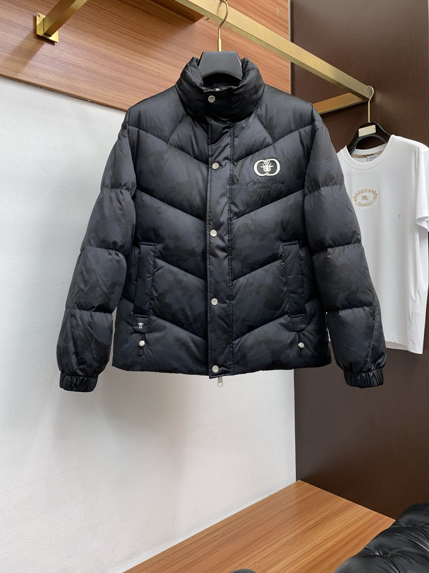 ディオール「Dior」スタンドカラー ジャカード キルト ダウン ジャケット