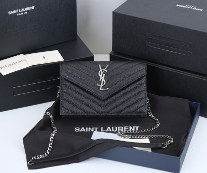 サンローラン「Saint Laurent」なし☆YSL モノグラム エンベロープ チェーンウォレット