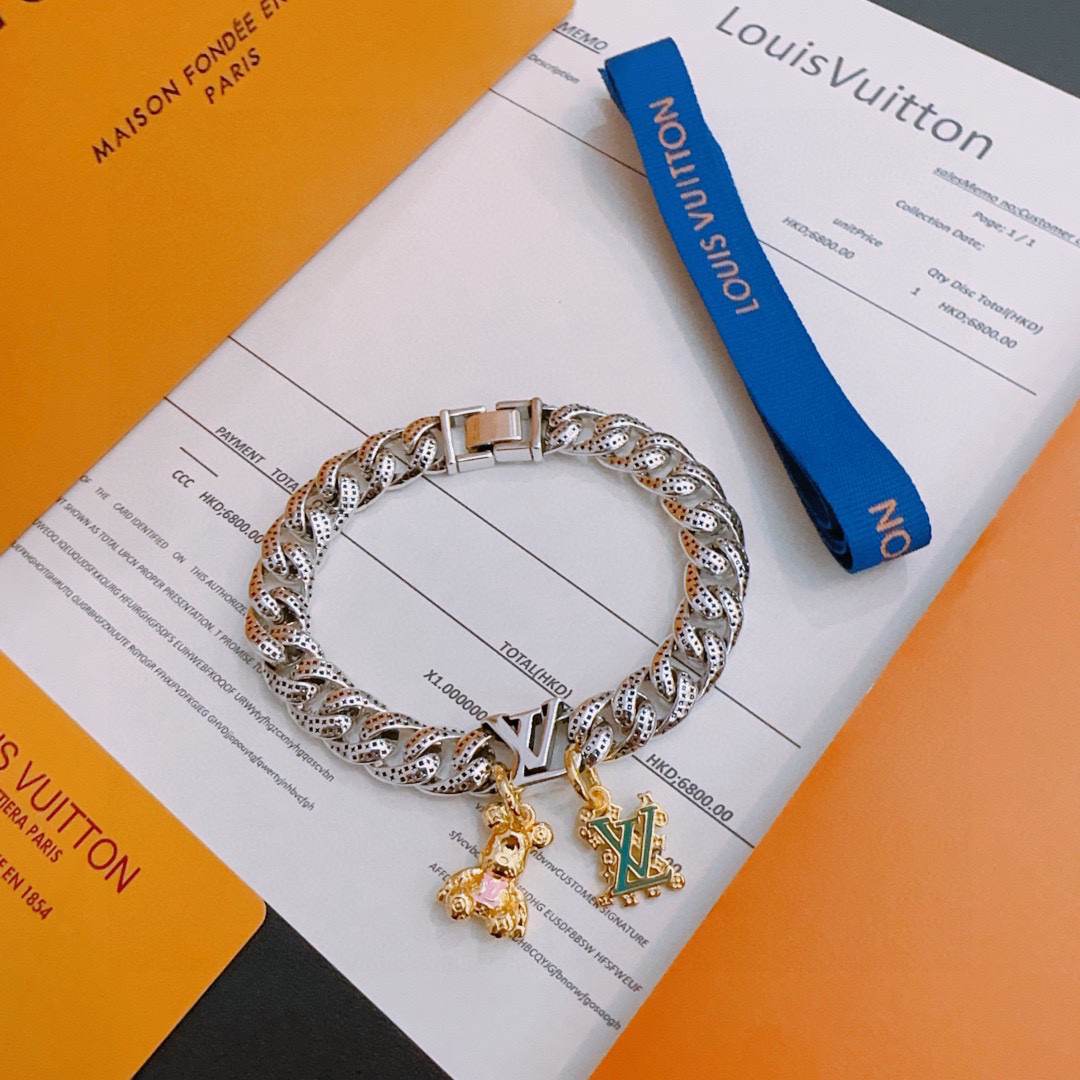 ルイ・ヴィトン「Louis Vuitton」ヴィンテージシルバースタイル ブレスレット