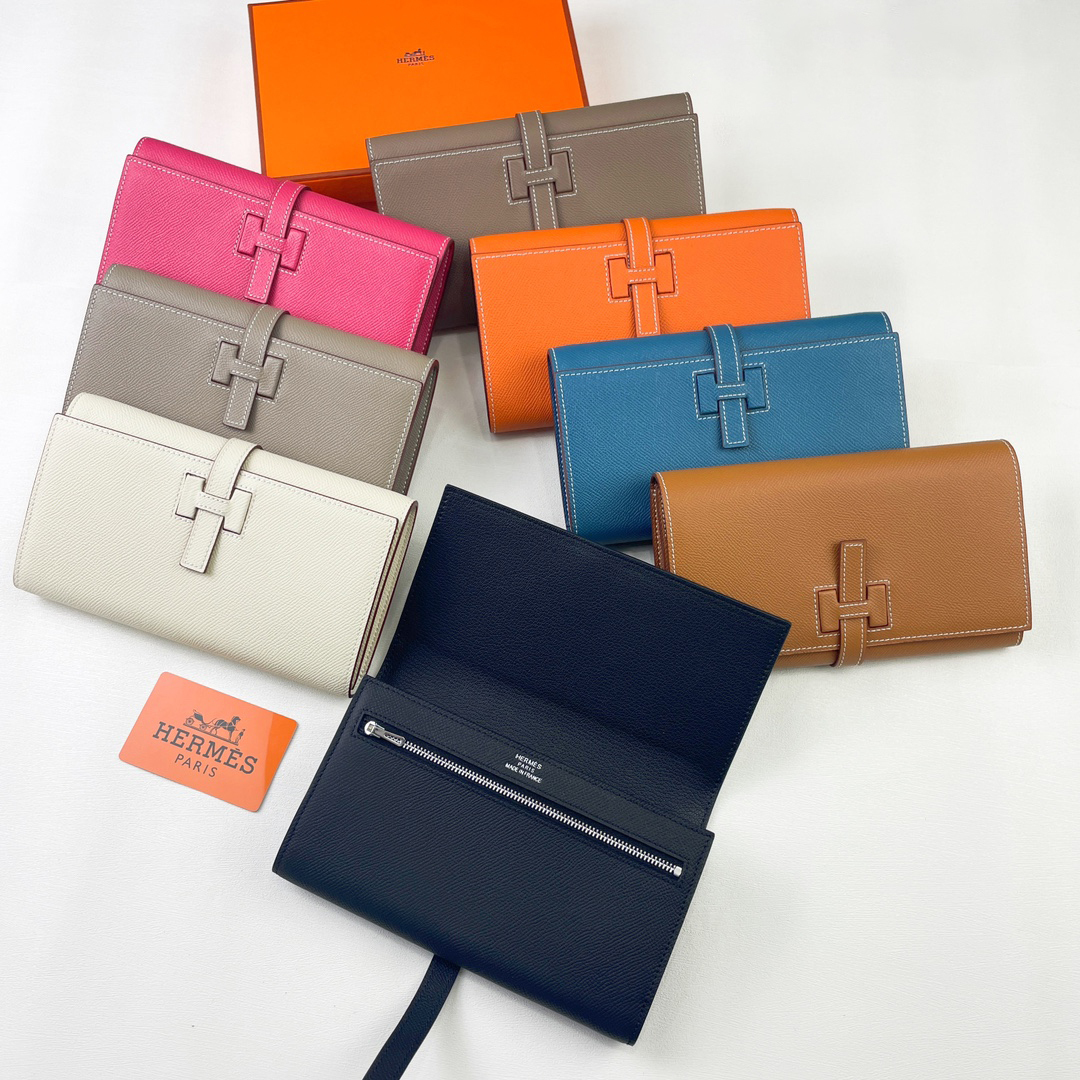 エルメス「Hermès」ニューHパッサント トゥータンマン エプソム小牛皮ロングウォレット 8色