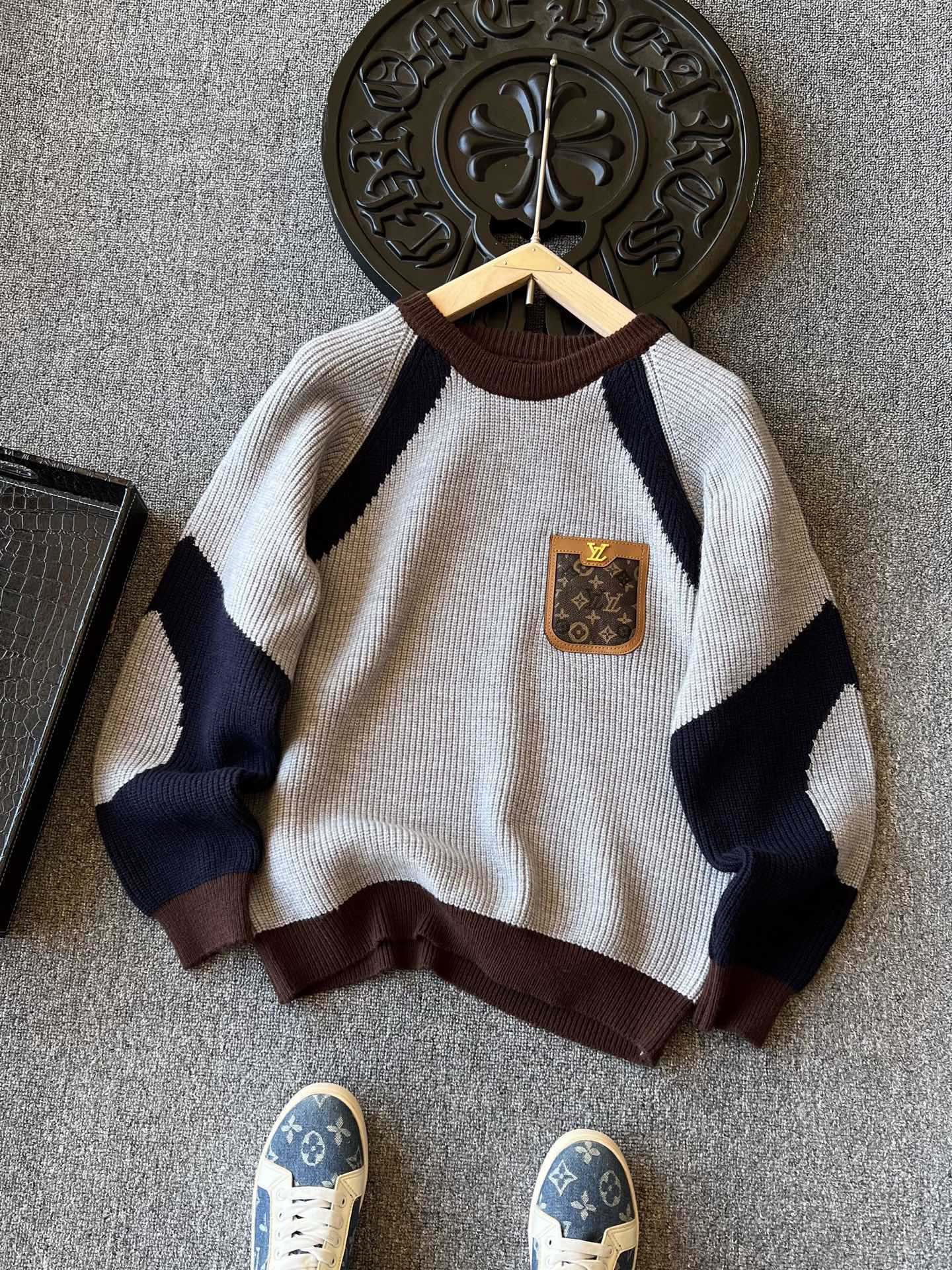 ルイ・ヴィトン「Louis Vuitton」メリノウール カラーストライプ セーター