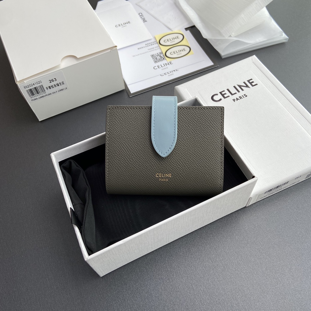 セリーヌ「Celine」プチ ツートン グラン シャン リザード プレート付き ウォレット