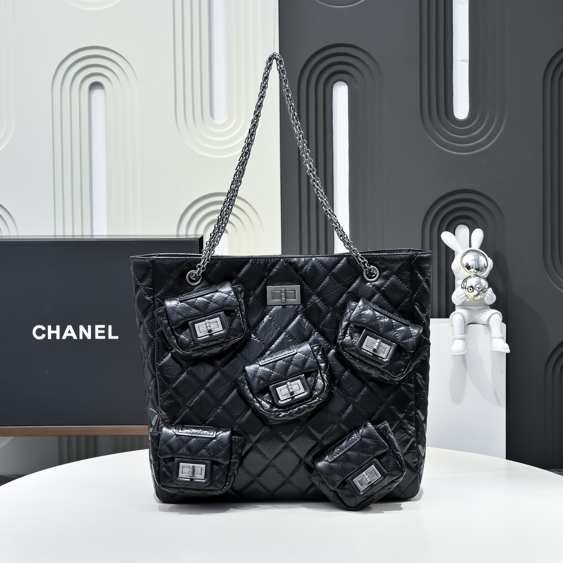 シャネル「Chanel」Vintage プレミアム ベビーカーフ ショッピングトート