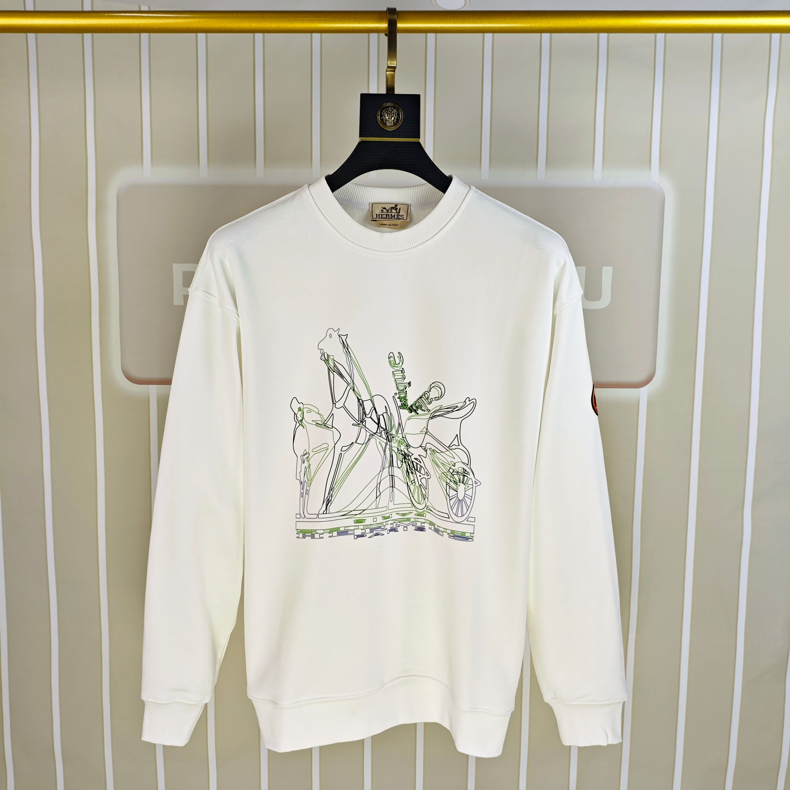 エルメス「Hermès」プリントロゴ スウェットシャツ
