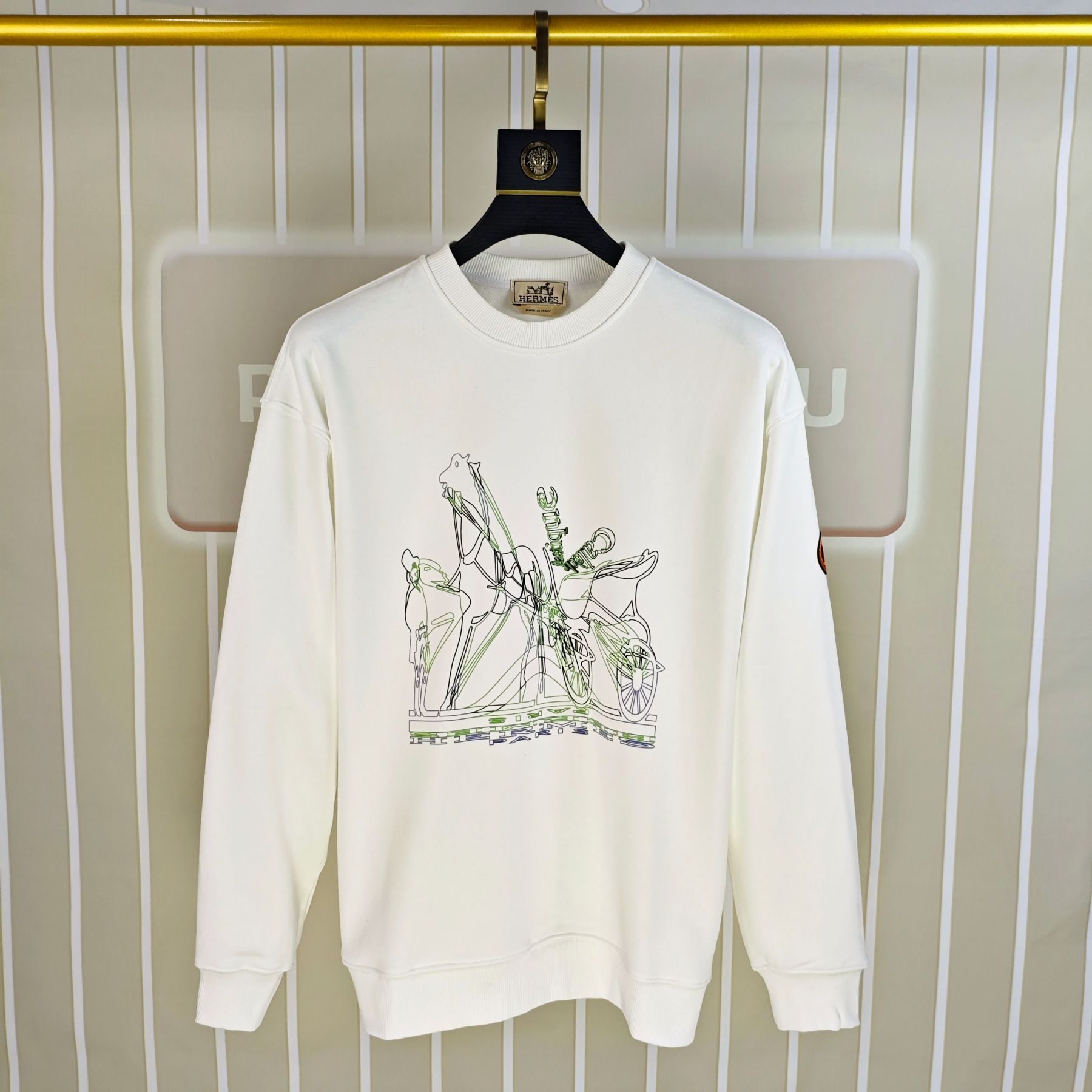 エルメス「Hermès」プリントロゴ スウェットシャツ