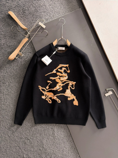 エルメス「Hermès」ペガサス オーナメント ニットプルオーバー