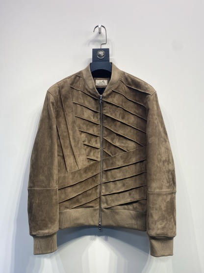 エルメス「Hermès」スウェード ライダースジャケット