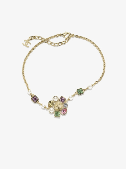 シャネル「Chanel」シャネル 幾何学模様カラーダイヤモンドネックレス