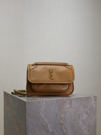 2026サンローラン「Saint Laurent NIKI ミニ グレインドラムスキン チェーンショルダーバッグ