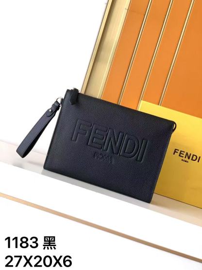 フェンディ「Fendi」フェンディ レザーハンドバッグ / クラッチバッグ 