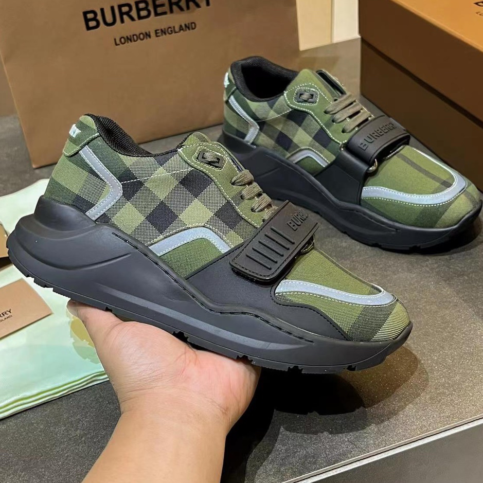 バーバリー「Burberry」バーバリー チェック プラットフォーム スニーカー / レザースニーカー