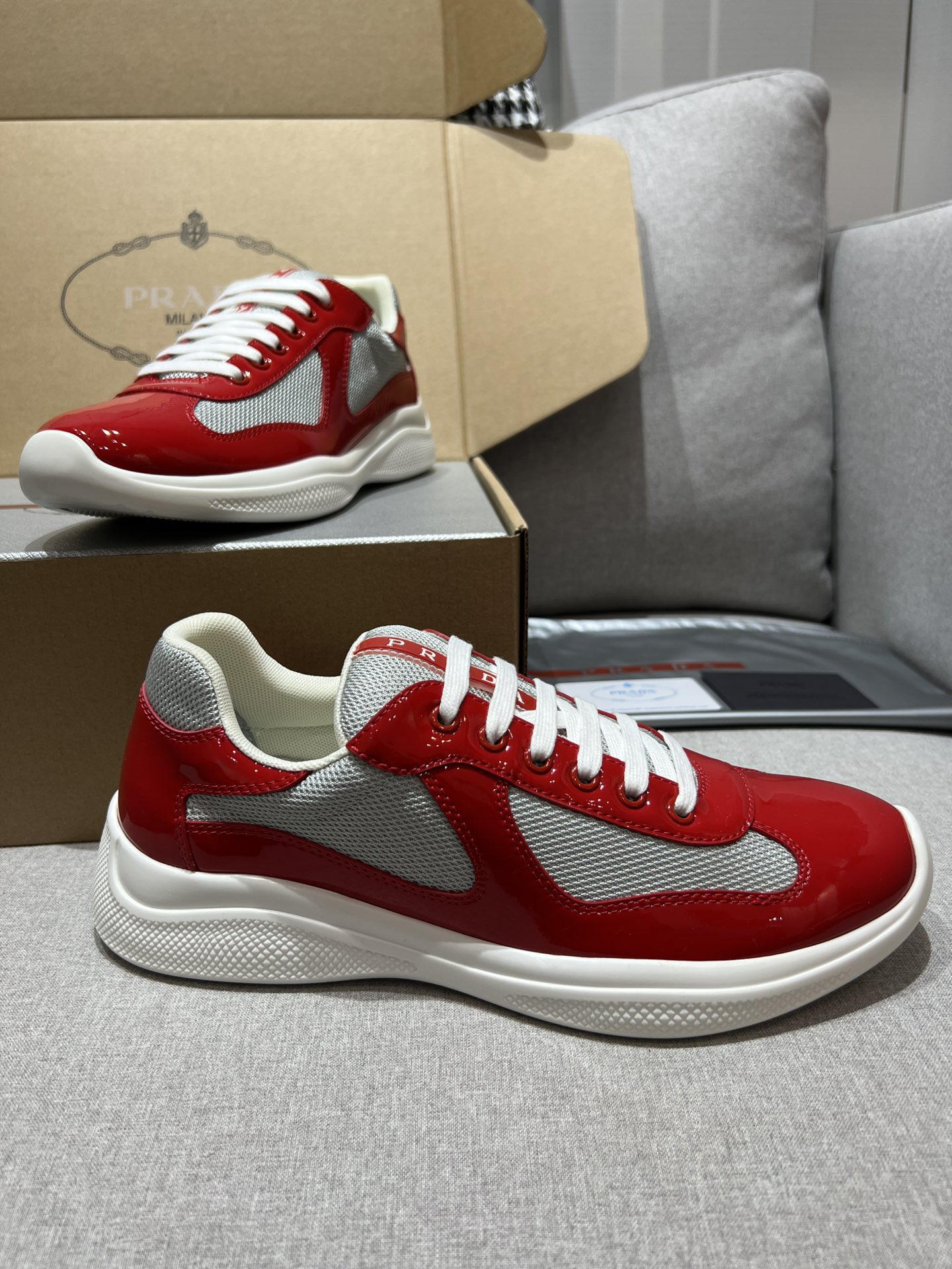 プラダ「Prada」プラダ アメリカスカップ スニーカー / ユニセックスレザースニーカー