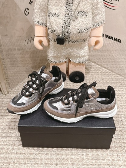 シャネル「Chanel」シャネル スタイル レザースニーカー (パンダカラー) / レジャースニーカー