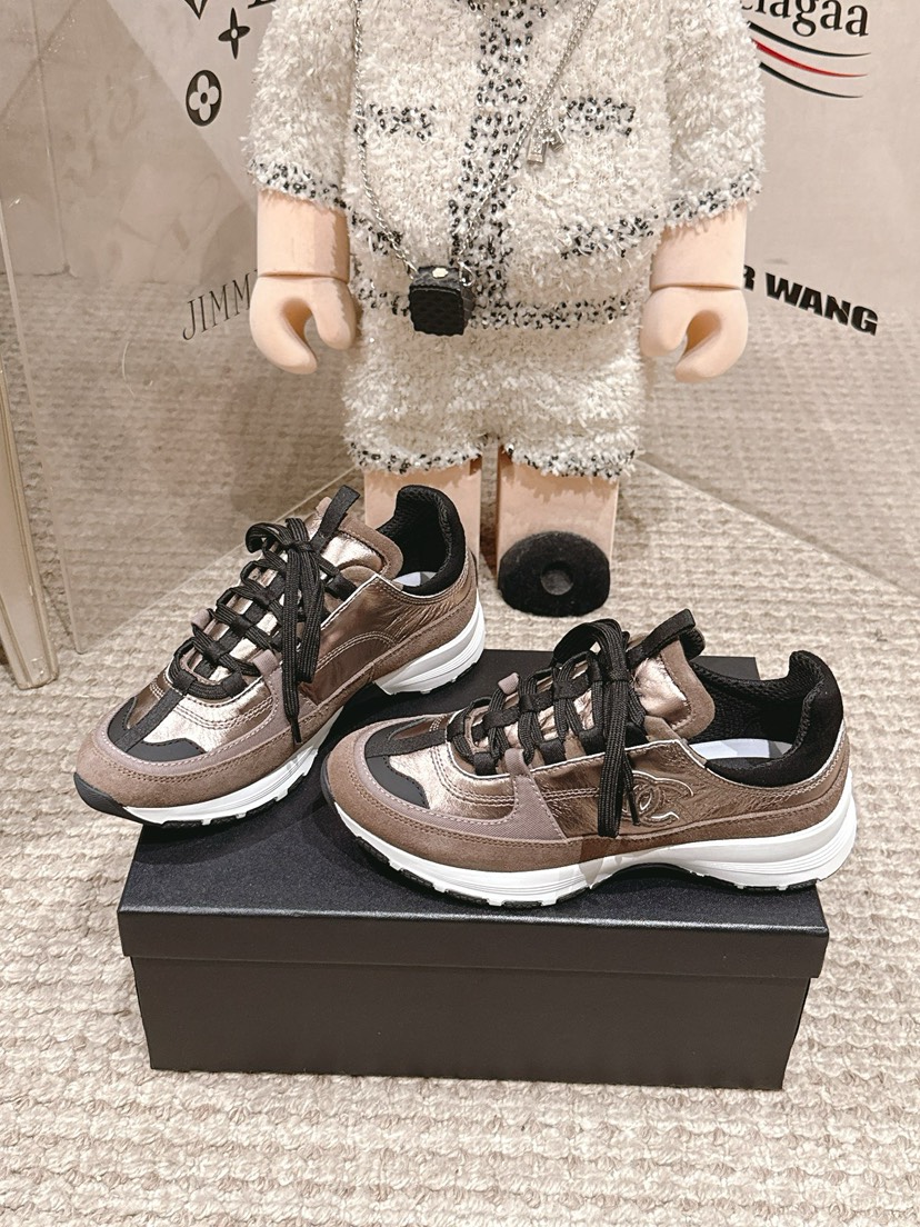シャネル「Chanel」シャネル スタイル レザースニーカー (パンダカラー) / レジャースニーカー