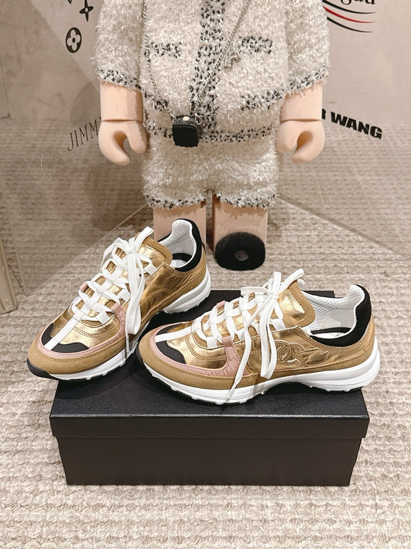 シャネル「Chanel」シャネル スタイル レザースニーカー (パンダカラー) / レジャースニーカー