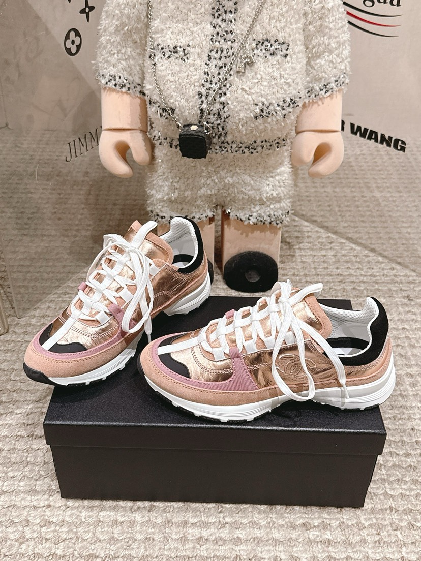 シャネル「Chanel」シャネル スタイル レザースニーカー (パンダカラー) / レジャースニーカー