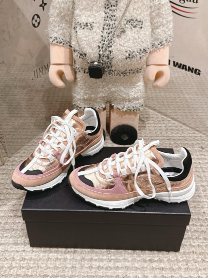 シャネル「Chanel」シャネル スタイル レザースニーカー (パンダカラー) / レジャースニーカー