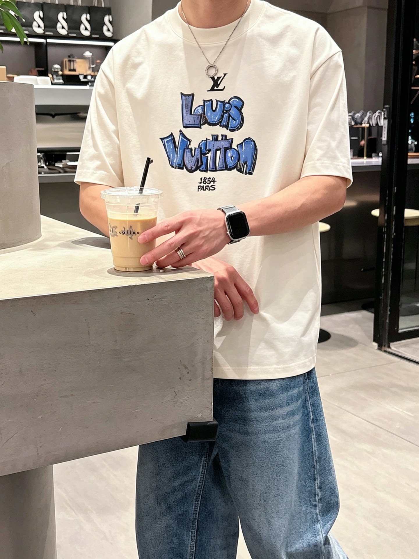 ルイ・ヴィトン「Louis Vuitton」ロゴプリントTシャツ / ショートスリーブ クルーネック