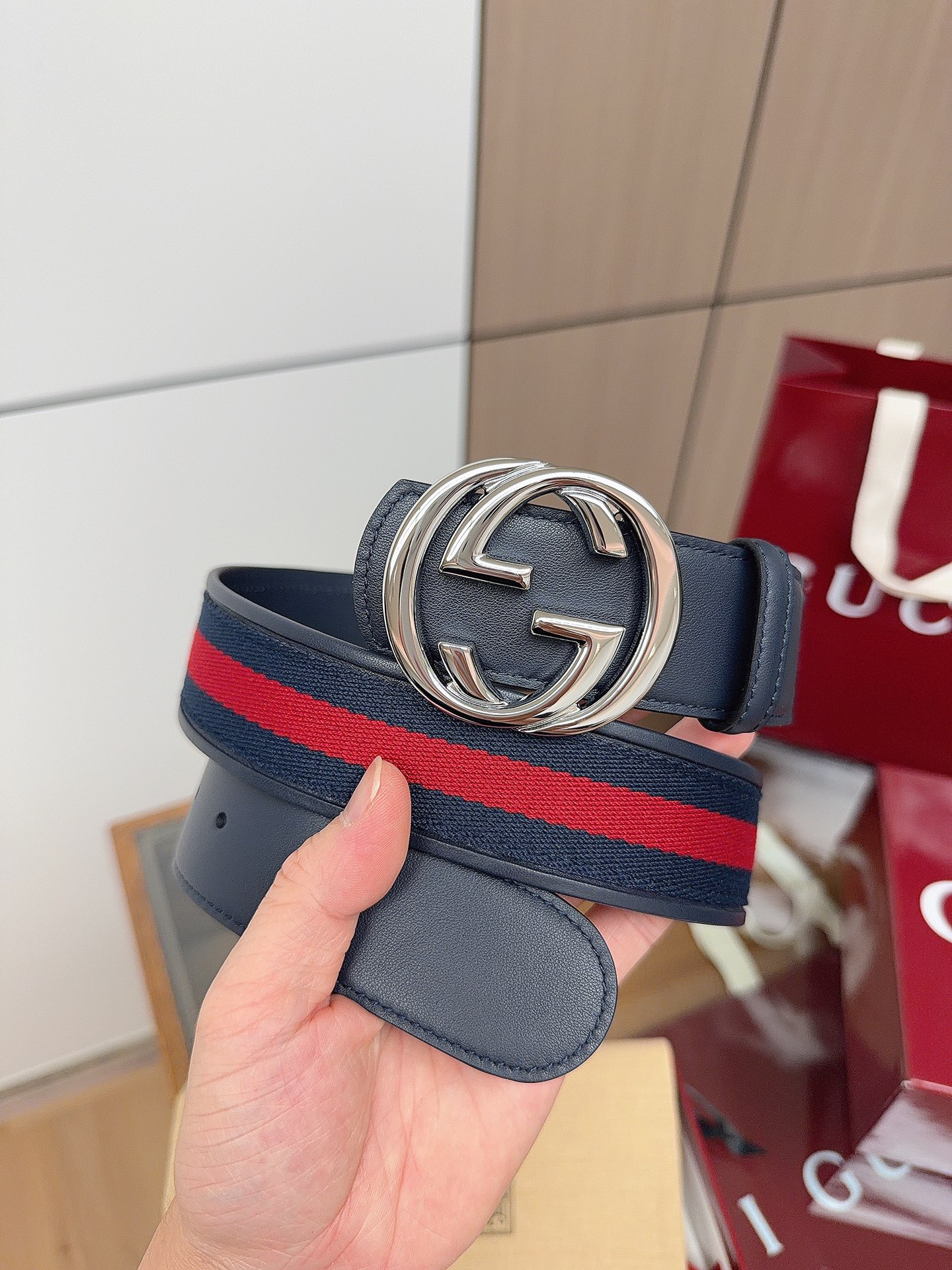 グッチ「Gucci」プレミアム トゴレザーベルト / ハイエンドウエストベルト40m