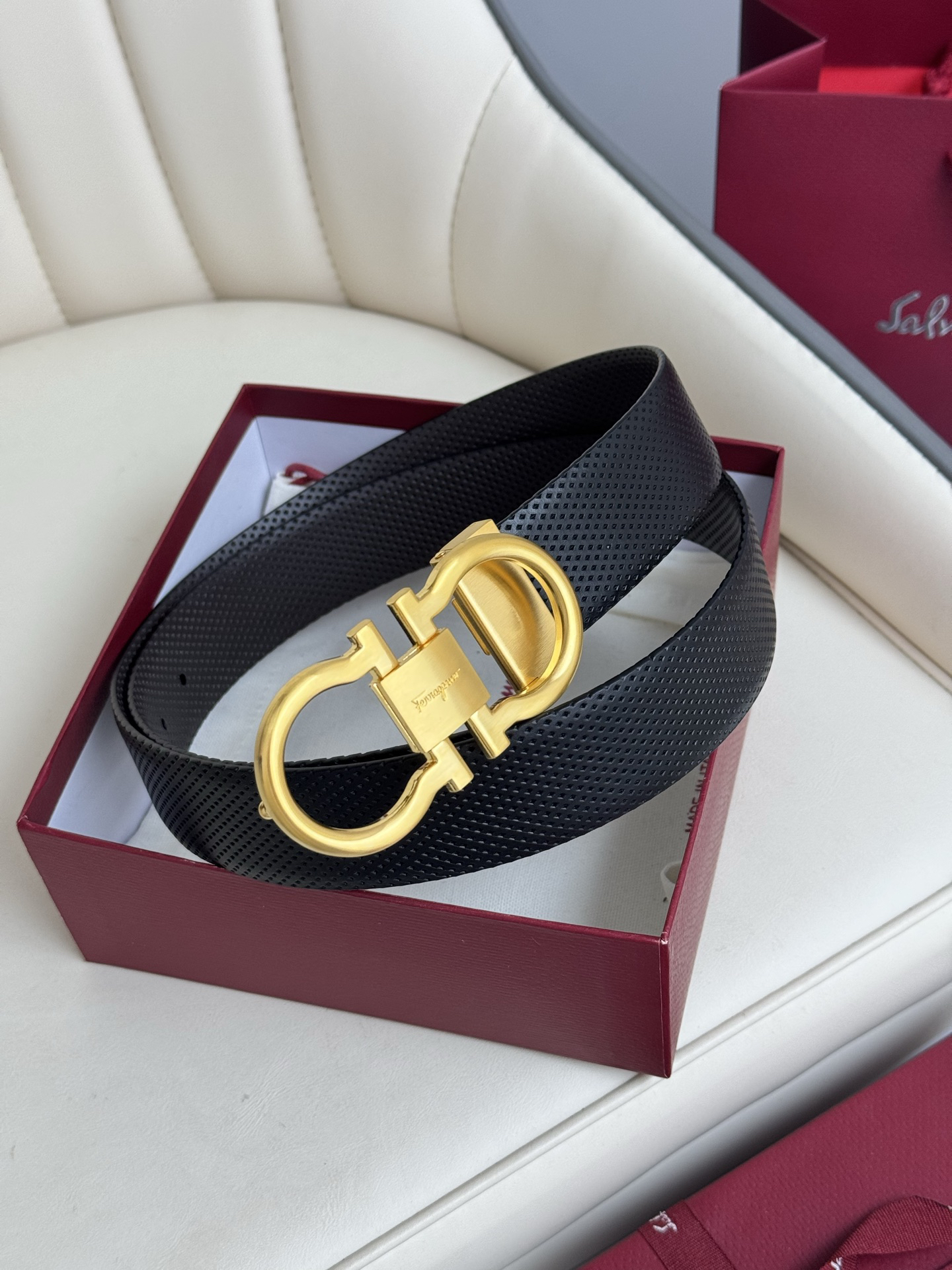 Ferragamoプレミアム トゴレザーベルト / ハイエンドウエストベルト