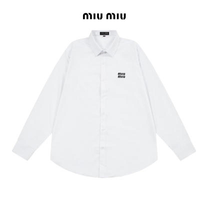 Miu Miuミュウミュウ ブランドロゴ ロングスリーブシャツ / シャツ
