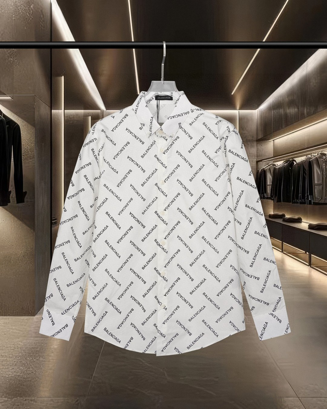 Balenciagaバレンシアガ オールオーバーロゴシャツ / ロングスリーブシャツ