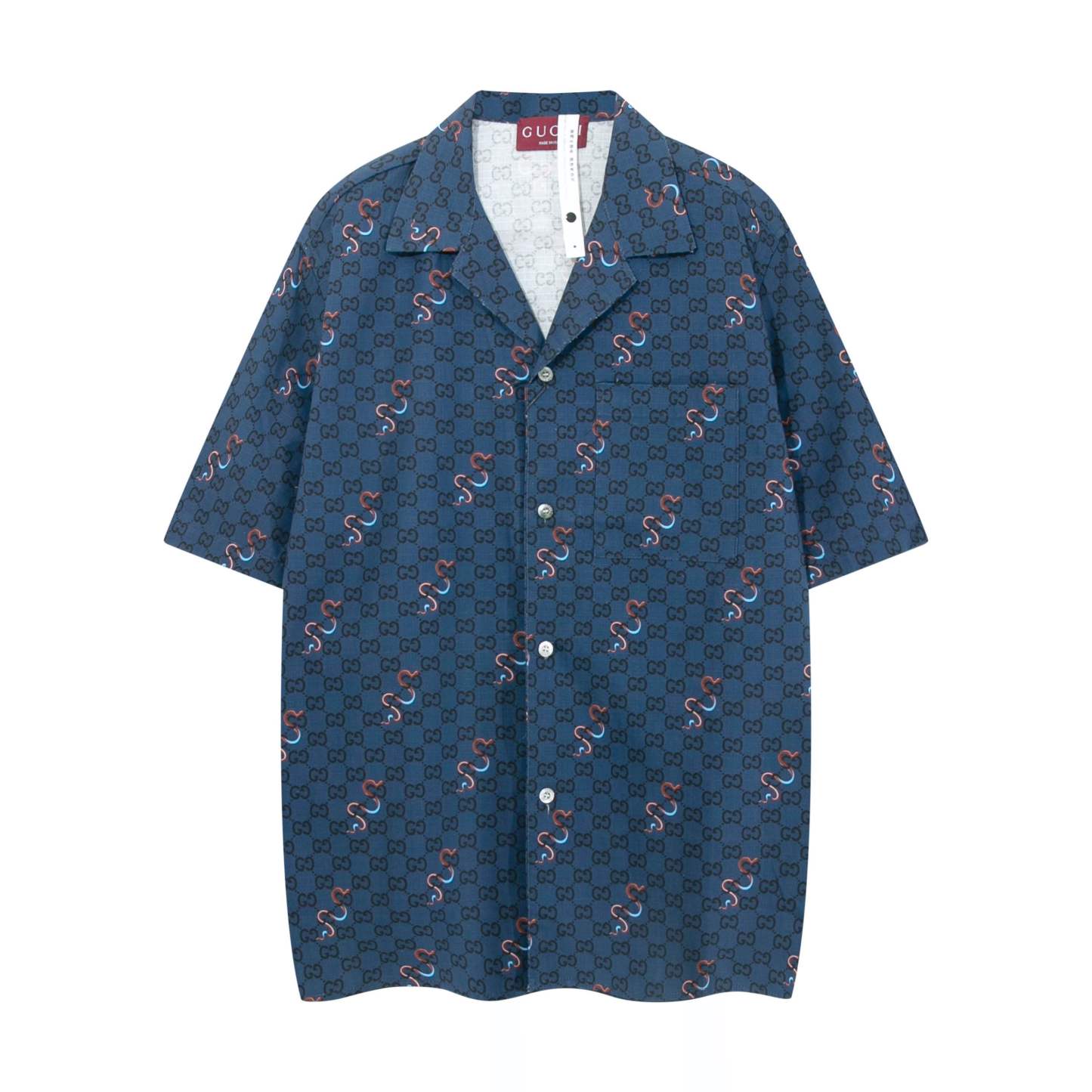 グッチ「Gucci」グッチ オールオーバーロゴ ショートスリーブシャツ / デニムシャツ