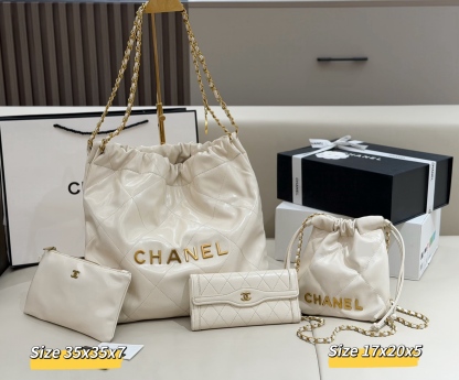 シャネル「Chanel」コンビネーションバッグ3点セット / トートバッグ＆ポーチセット