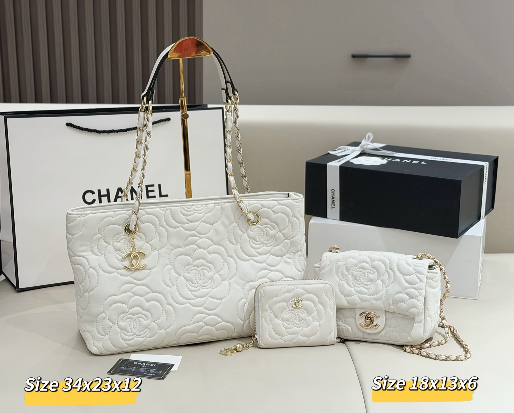 シャネル「Chanel」コンビネーションバッグ3点セット / トートバッグ＆ポーチセット