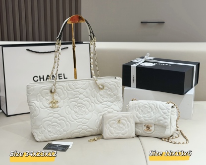 シャネル「Chanel」コンビネーションバッグ3点セット / トートバッグ＆ポーチセット
