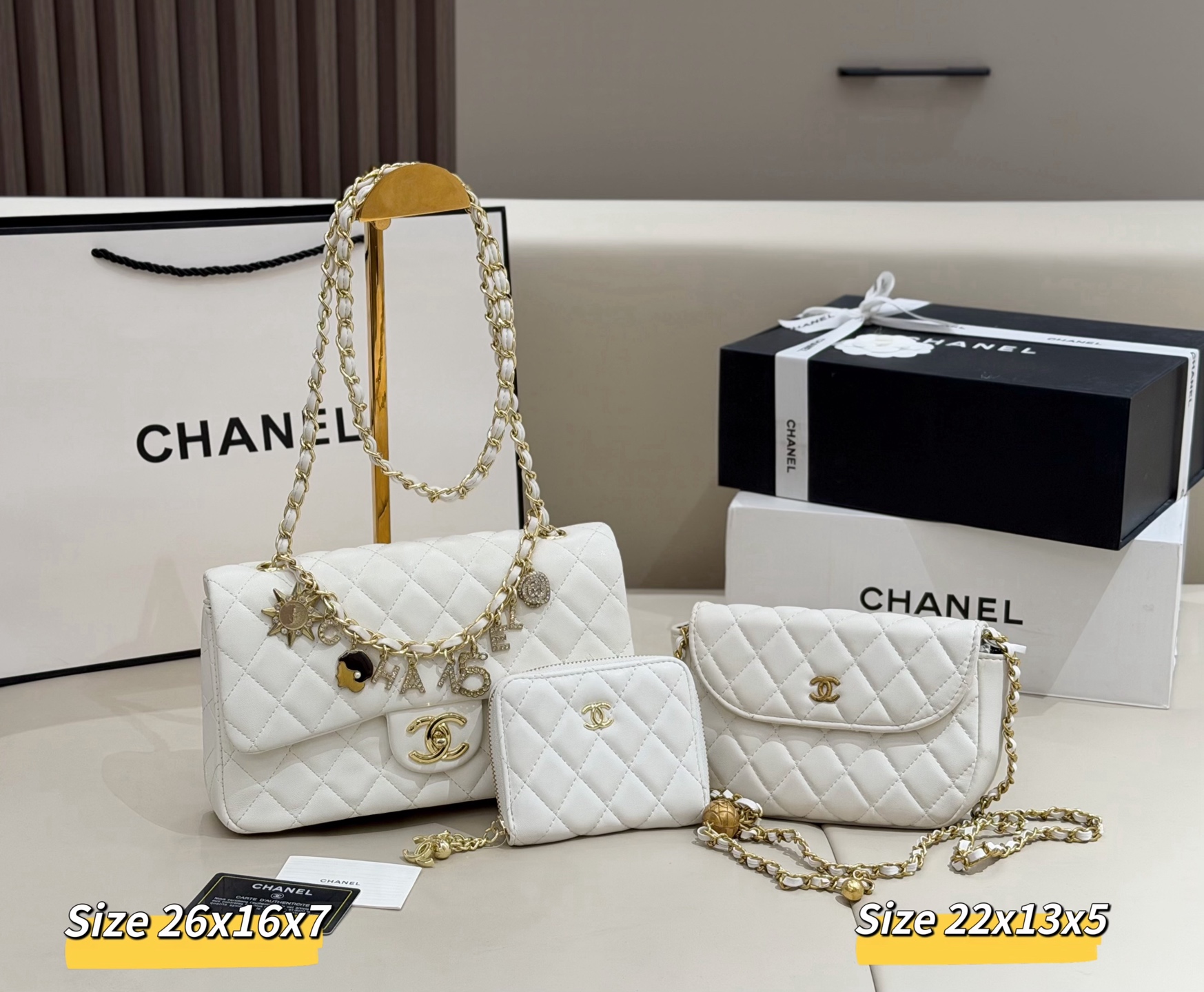 シャネル「Chanel」コンビネーションバッグ3点セット / トートバッグ＆ポーチセット