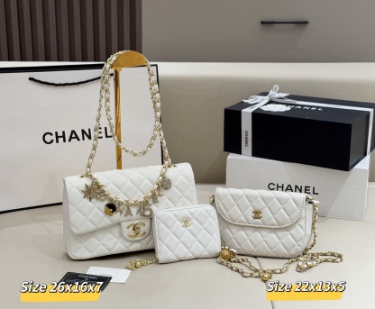 シャネル「Chanel」コンビネーションバッグ3点セット / トートバッグ＆ポーチセット