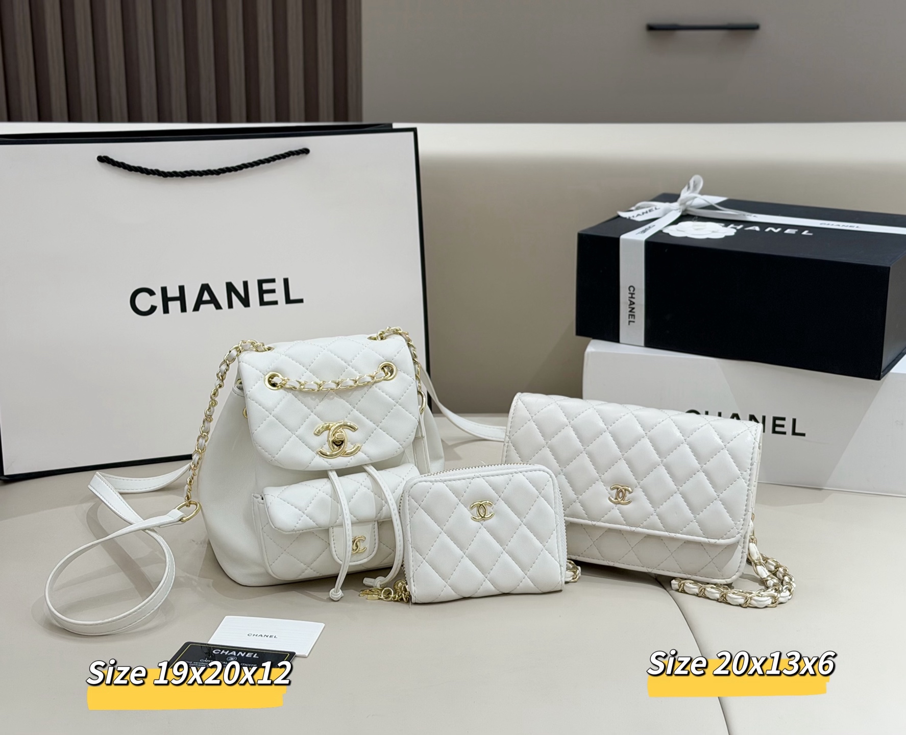 シャネル「Chanel」コンビネーションバッグ3点セット / トートバッグ＆ポーチセット