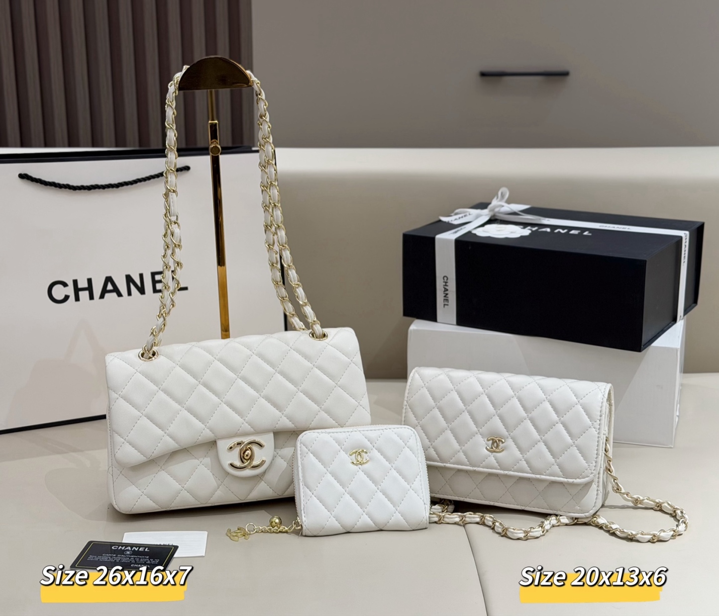 シャネル「Chanel」コンビネーションバッグ3点セット / トートバッグ＆ポーチセット