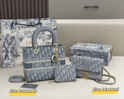 ディオール「Dior」コンビネーションバッグ3点セット / トートバッグ＆ポーチセット