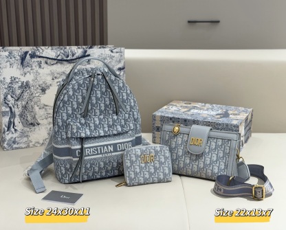 ディオール「Dior」コンビネーションバッグ3点セット / トートバッグ＆ポーチセット
