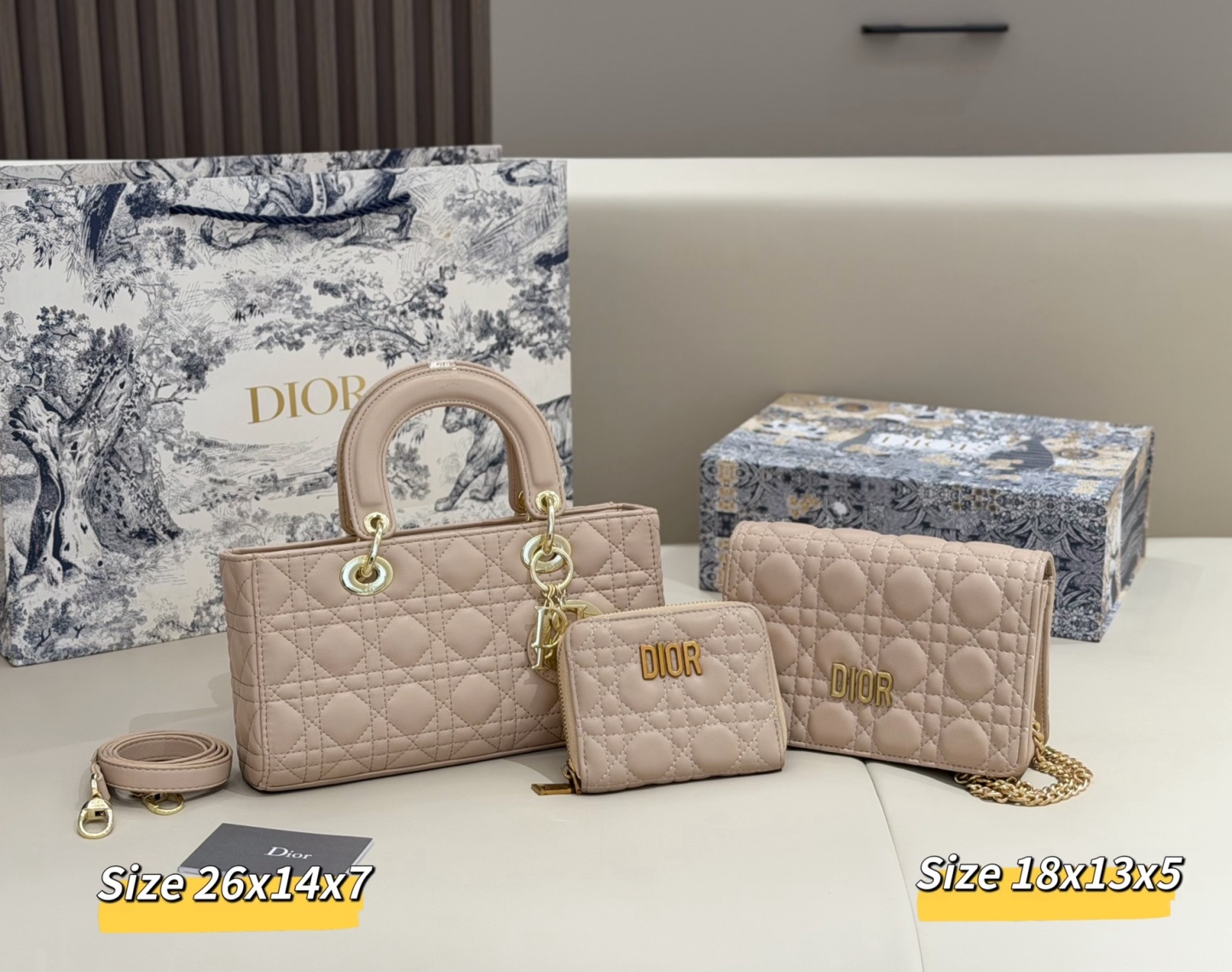 ディオール「Dior」コンビネーションバッグ3点セット / トートバッグ＆ポーチセット