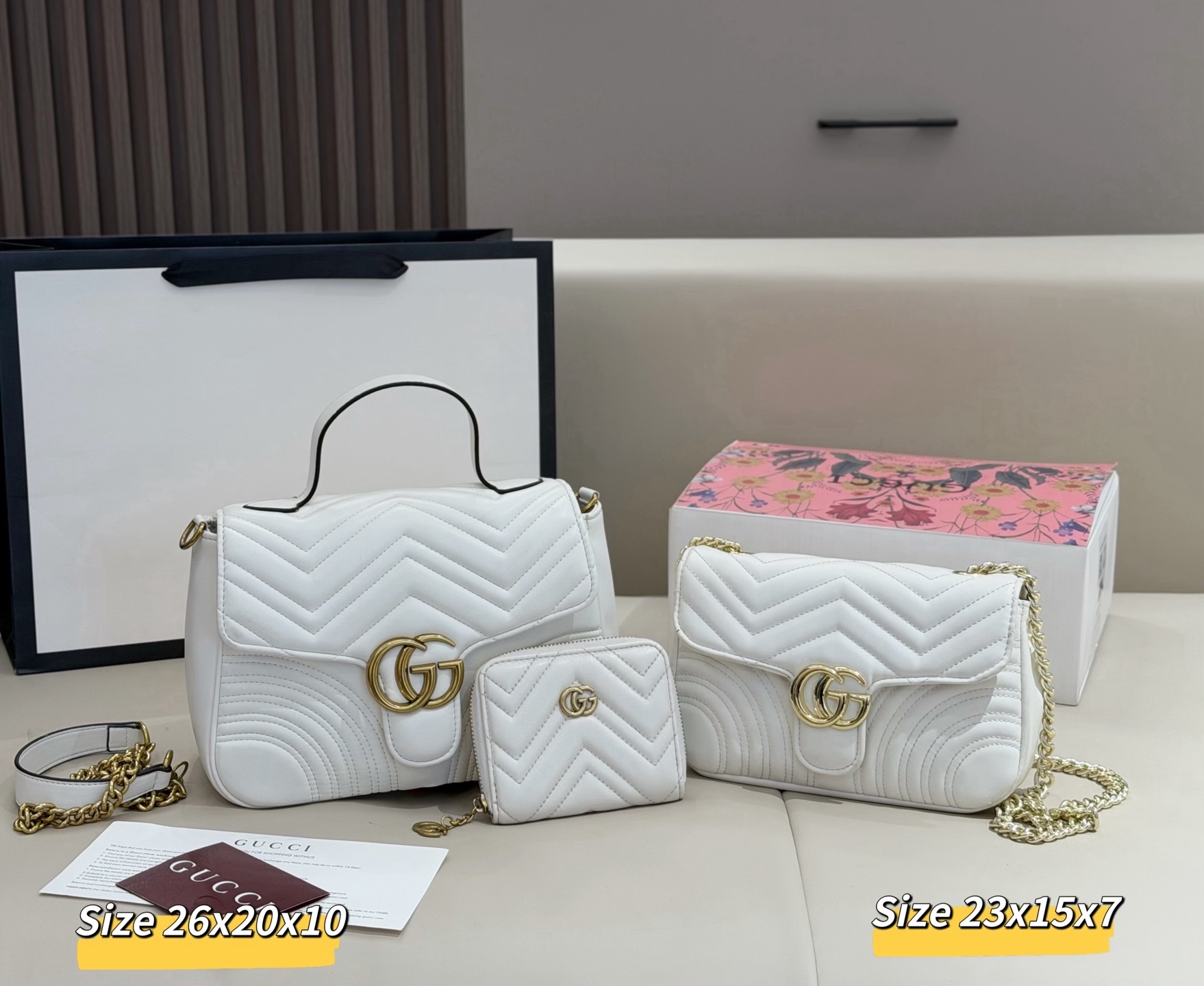 グッチ「Gucci」コンビネーションバッグ3点セット / トートバッグ＆ポーチセット