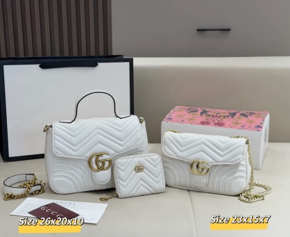 グッチ「Gucci」コンビネーションバッグ3点セット / トートバッグ＆ポーチセット
