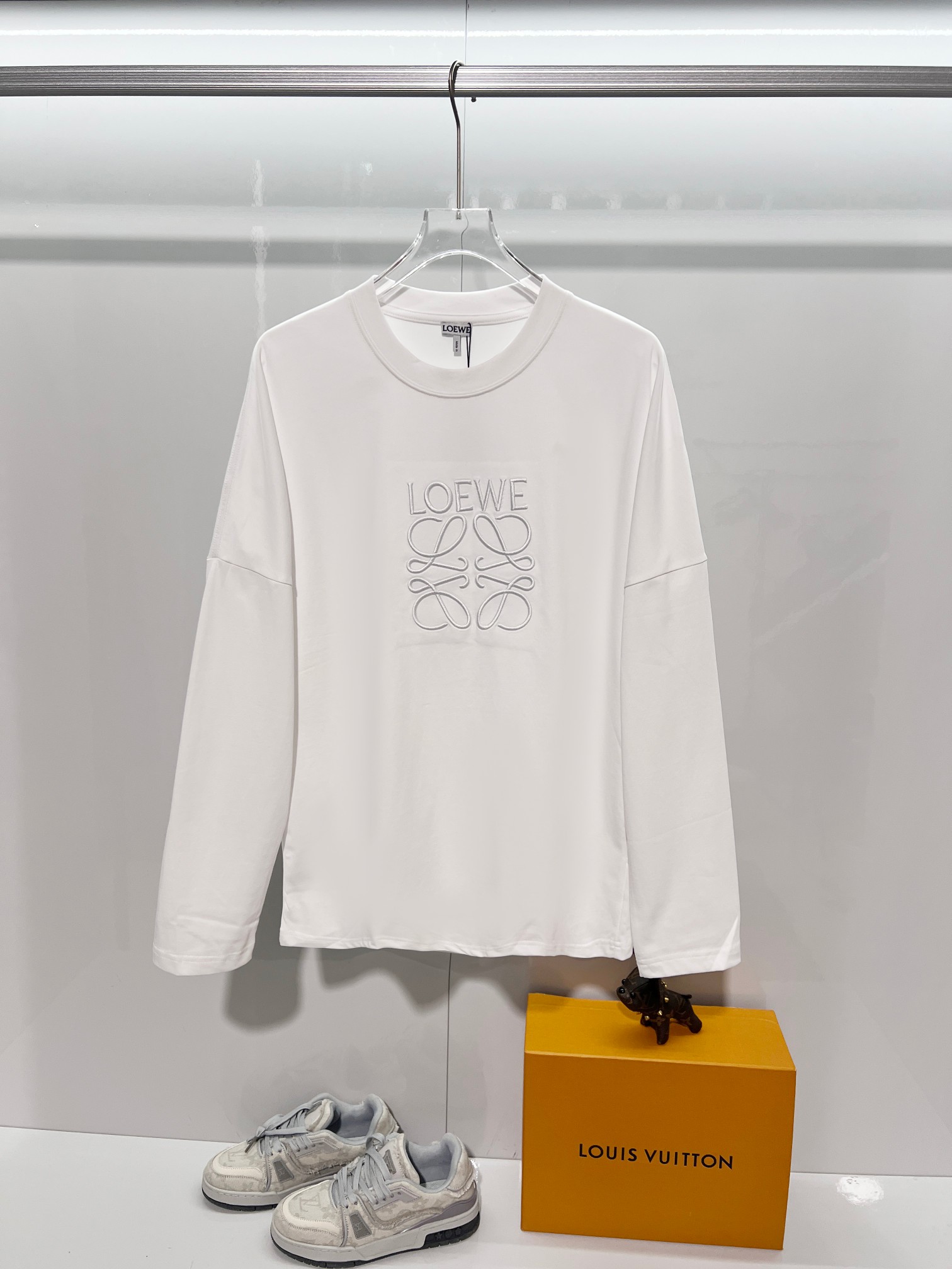 「LOEWE」ロエベ ロゴ刺繍 クルーネックスウェットシャツ / プルオーバー