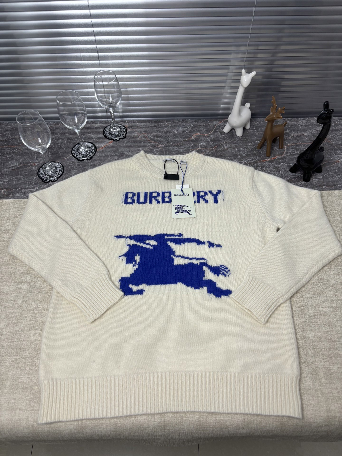 バーバリー「Burberry」バーバリー ジャカードニット プルオーバー / クルーネックセーター