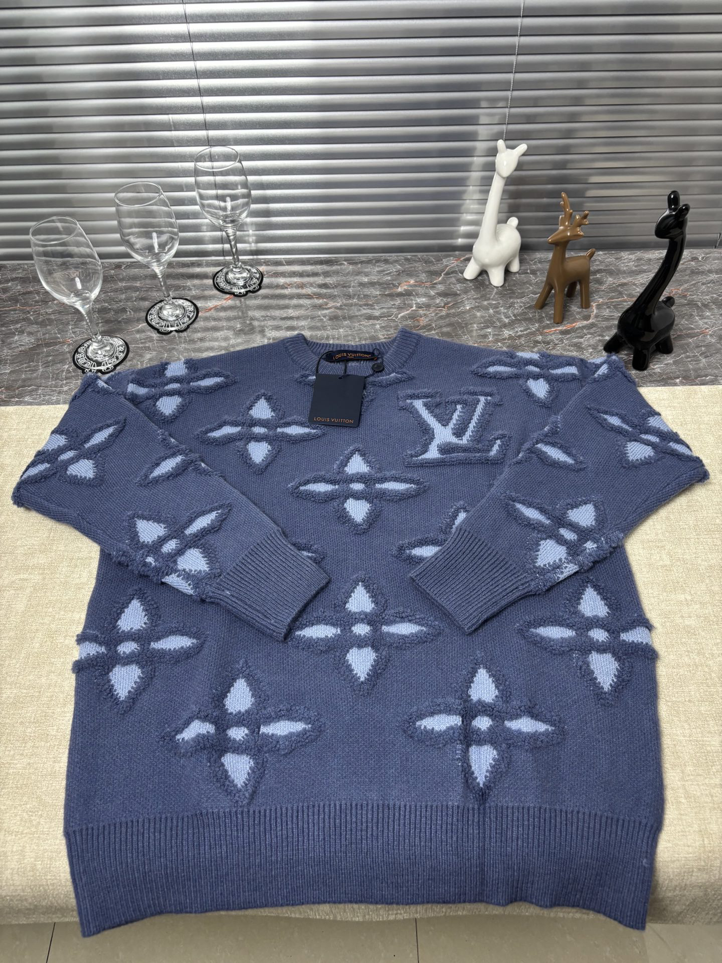 ルイ・ヴィトン「Louis Vuitton」ルイ・ヴィトン LV × パク・ソボ ジャカードクルーネックニット / プルオーバー