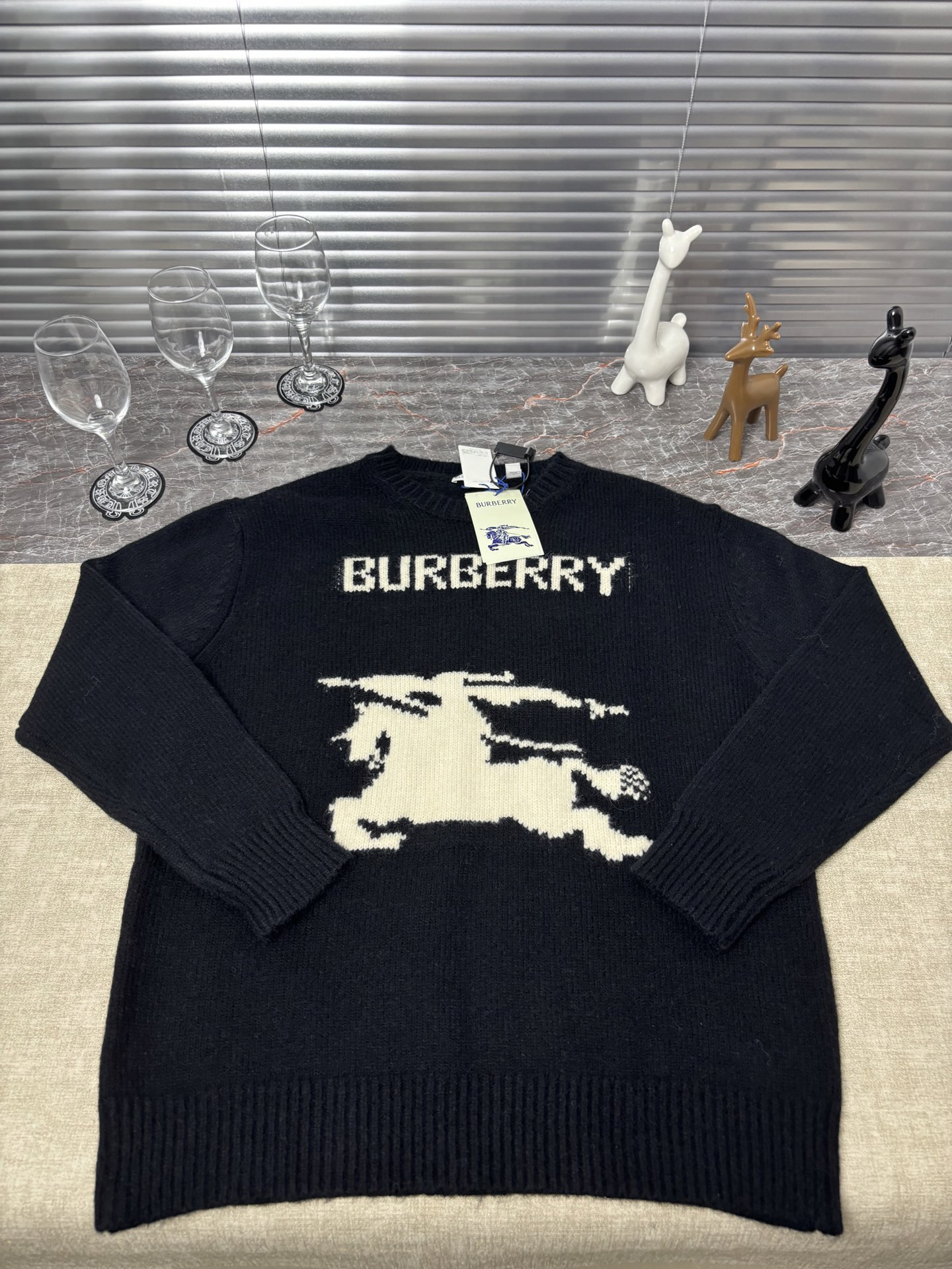バーバリー「Burberry」バーバリー ジャカードニット プルオーバー / クルーネックセーター