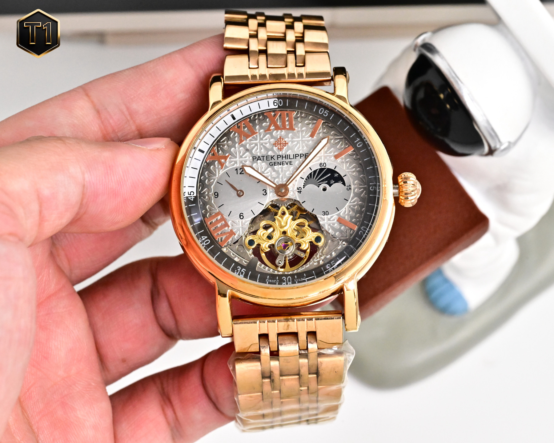 Patek Philippe パテック・フィリップ デザイン 大型テンプ メンズ オートマティックウォッチ / 機械式腕時計