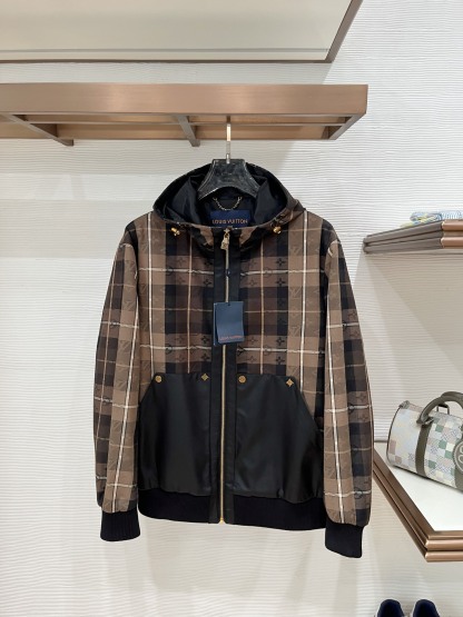 ルイ・ヴィトン「Louis Vuitton」ルイ・ヴィトン モノグラム チェック フーデッドジャケット / メンズ アウター